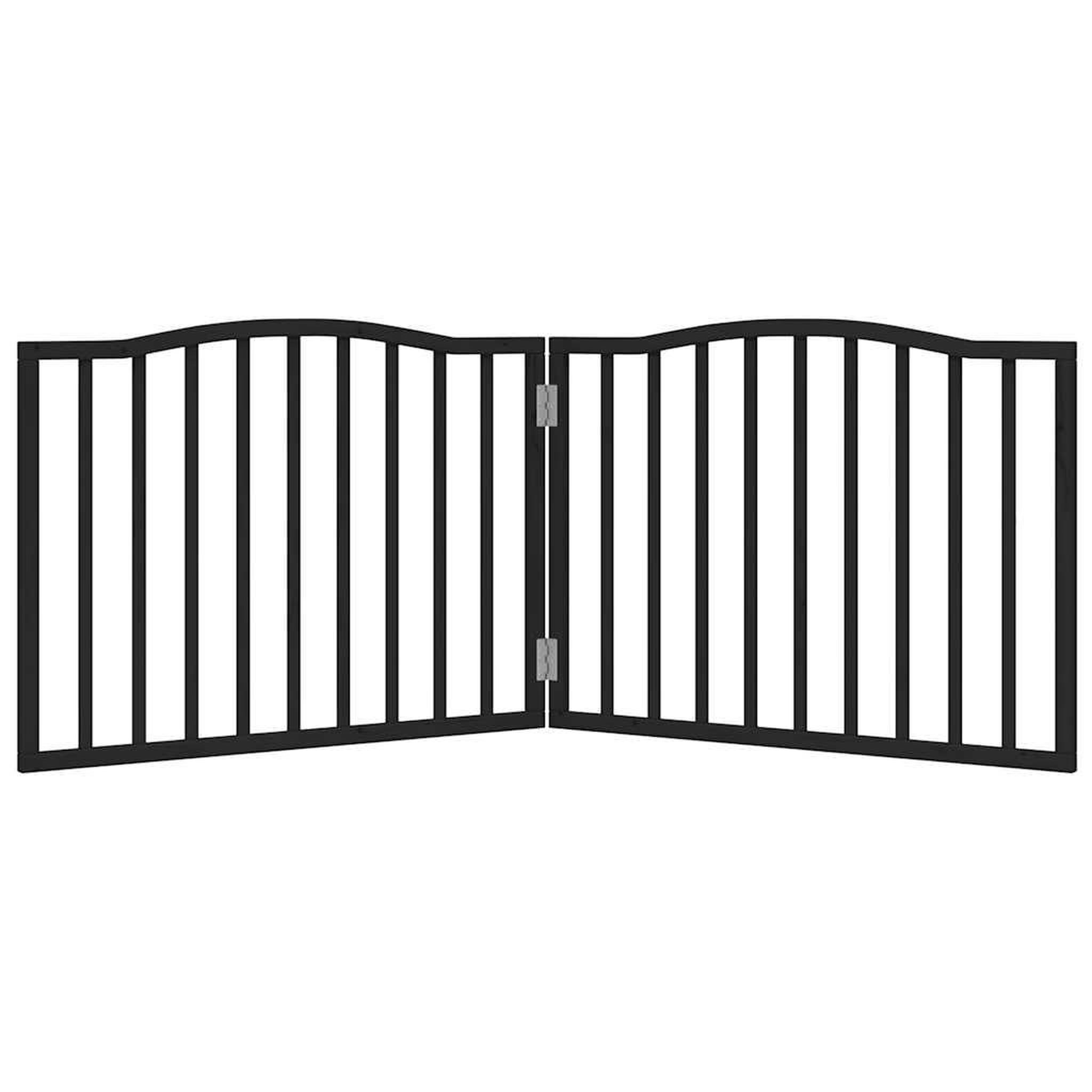 Voir la diapositive 3 : VIDAXL Barriere pour chien pliable 2 panneaux noir bois de peuplier