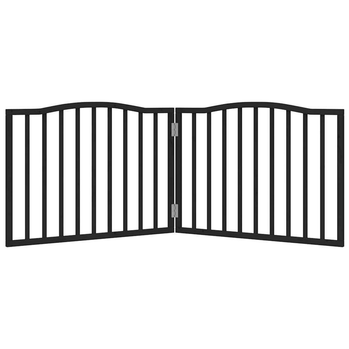 VIDAXL Barriere pour chien pliable 2 panneaux noir bois de peuplier