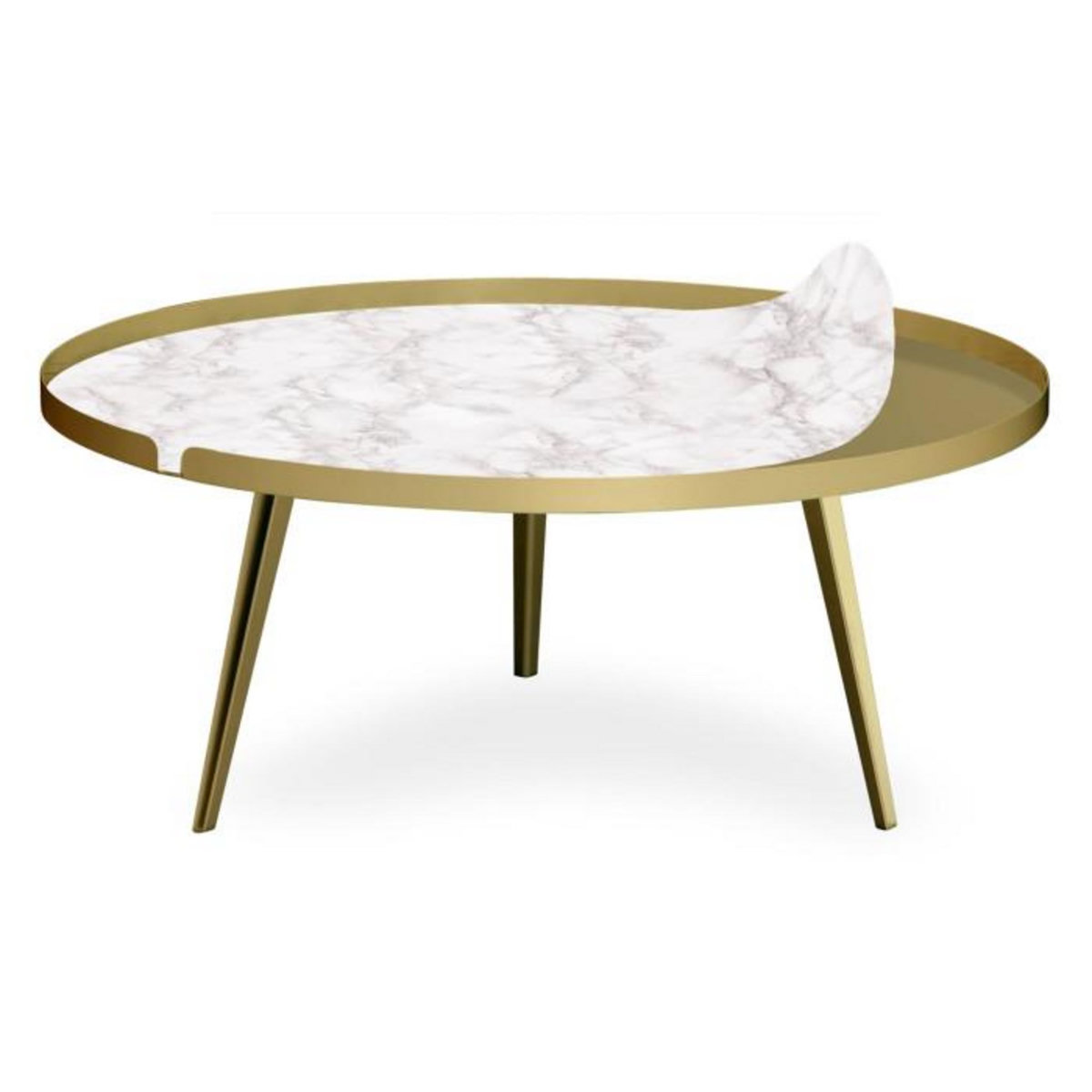 Paris Prix Table Basse à Rebord 2 Covers  Texture  90cm Or