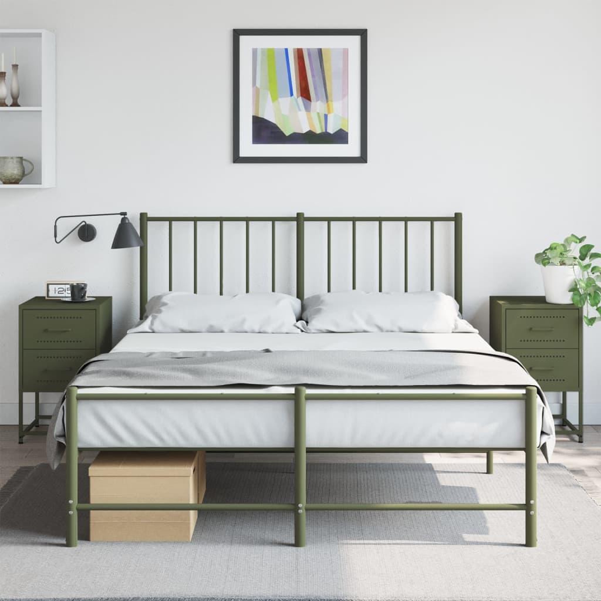 Voir la diapositive 3 : VIDAXL Tables de chevet 2 pcs vert olive 36x39x60,5 cm acier