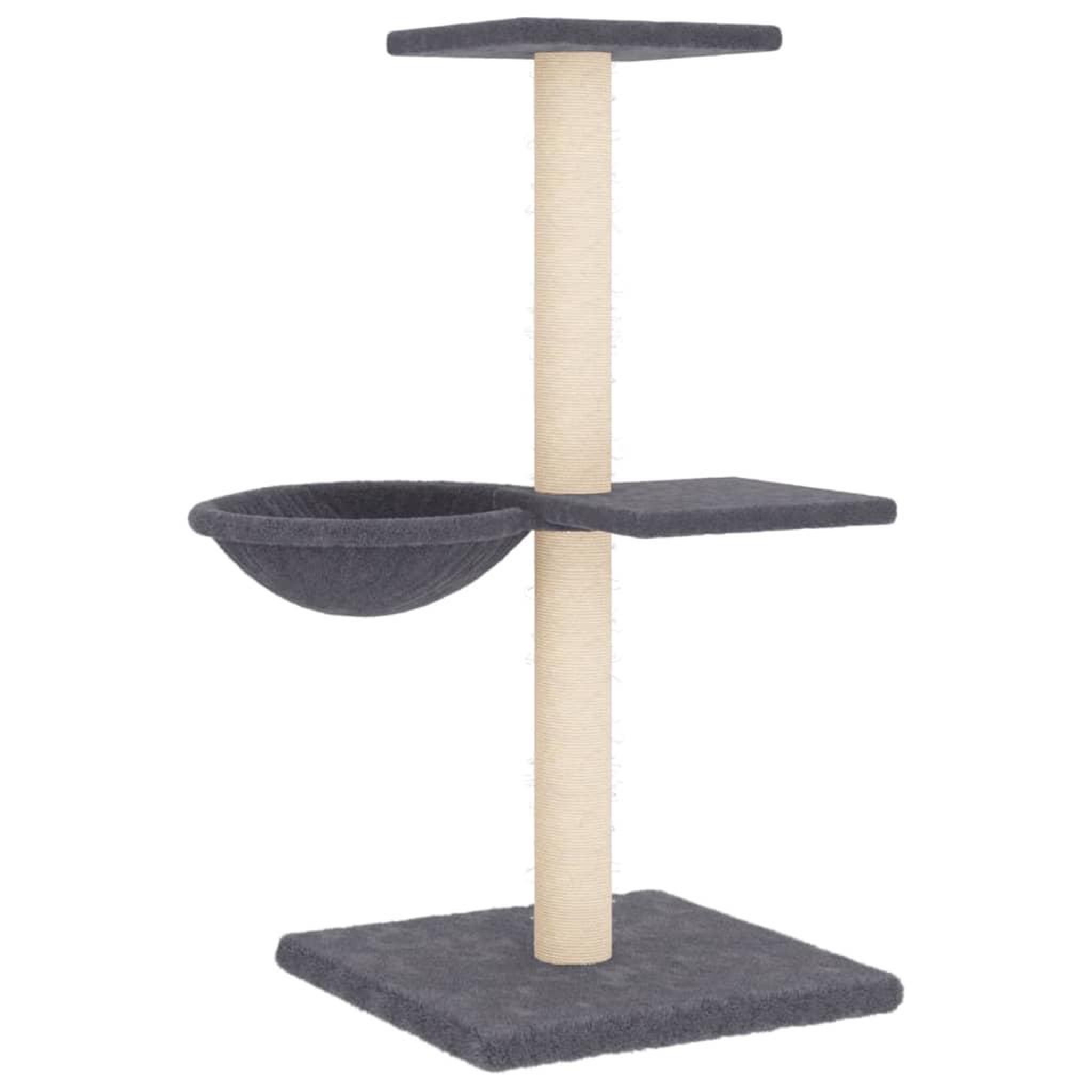 Voir la diapositive 5 : VIDAXL Arbre a chat avec griffoirs en sisal gris fonce 72 cm