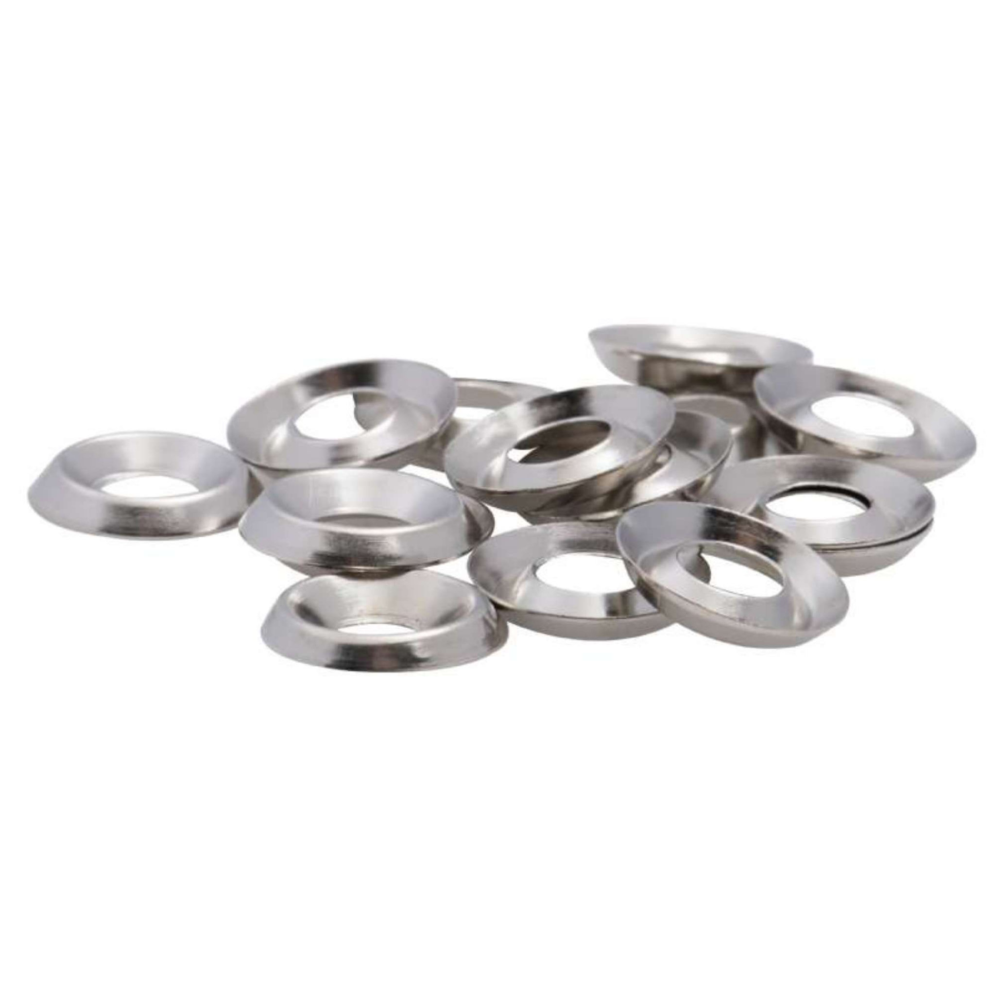 Voir la diapositive 5 :  Rondelle cuvette nickelée Vissal 3,5x11mm ép:1,7mm  lot de 25 rondelles