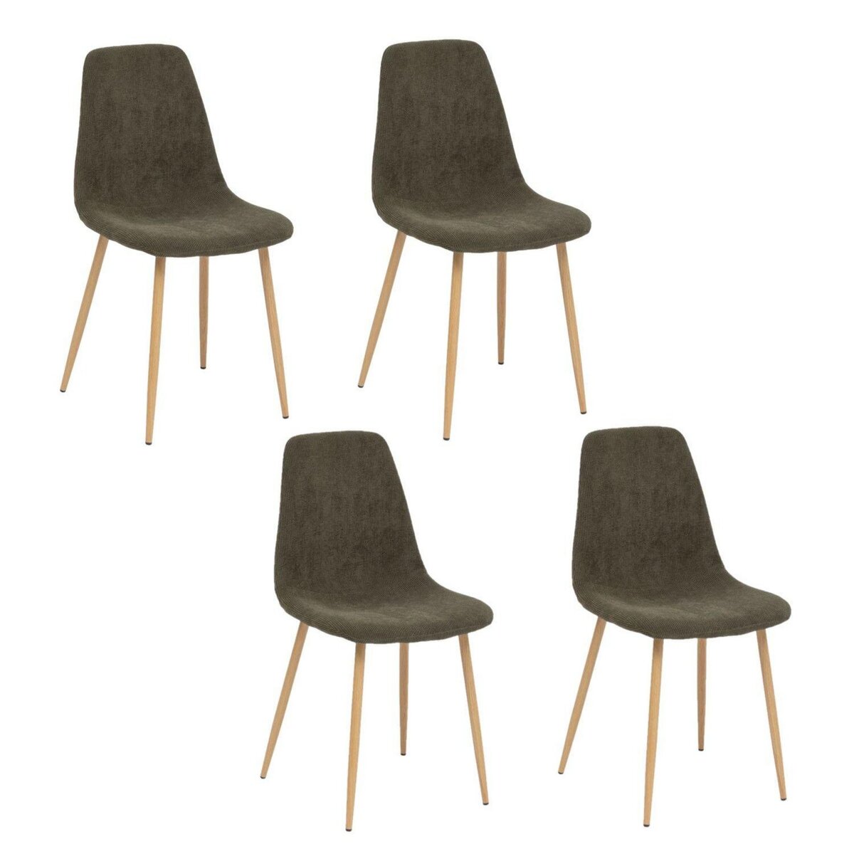 ATMOSPHERA Lot de 4 chaises Loka en tissu