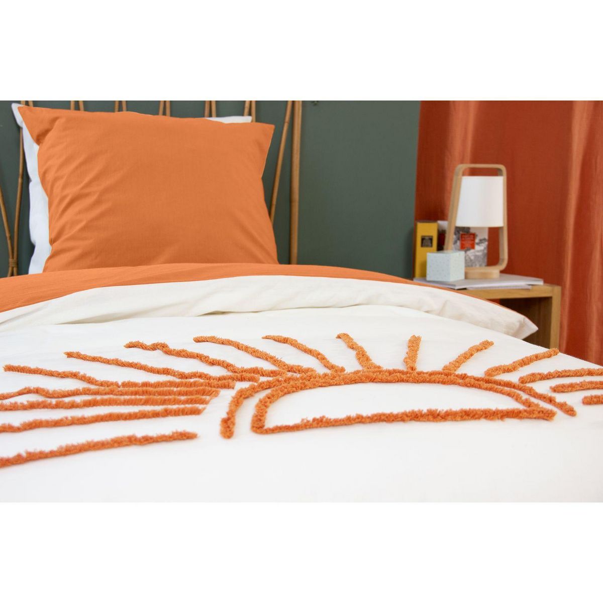 COTE DECO Parure de lit Solez - Coton tufté 52 fils/cm² - 140 x 200 cm