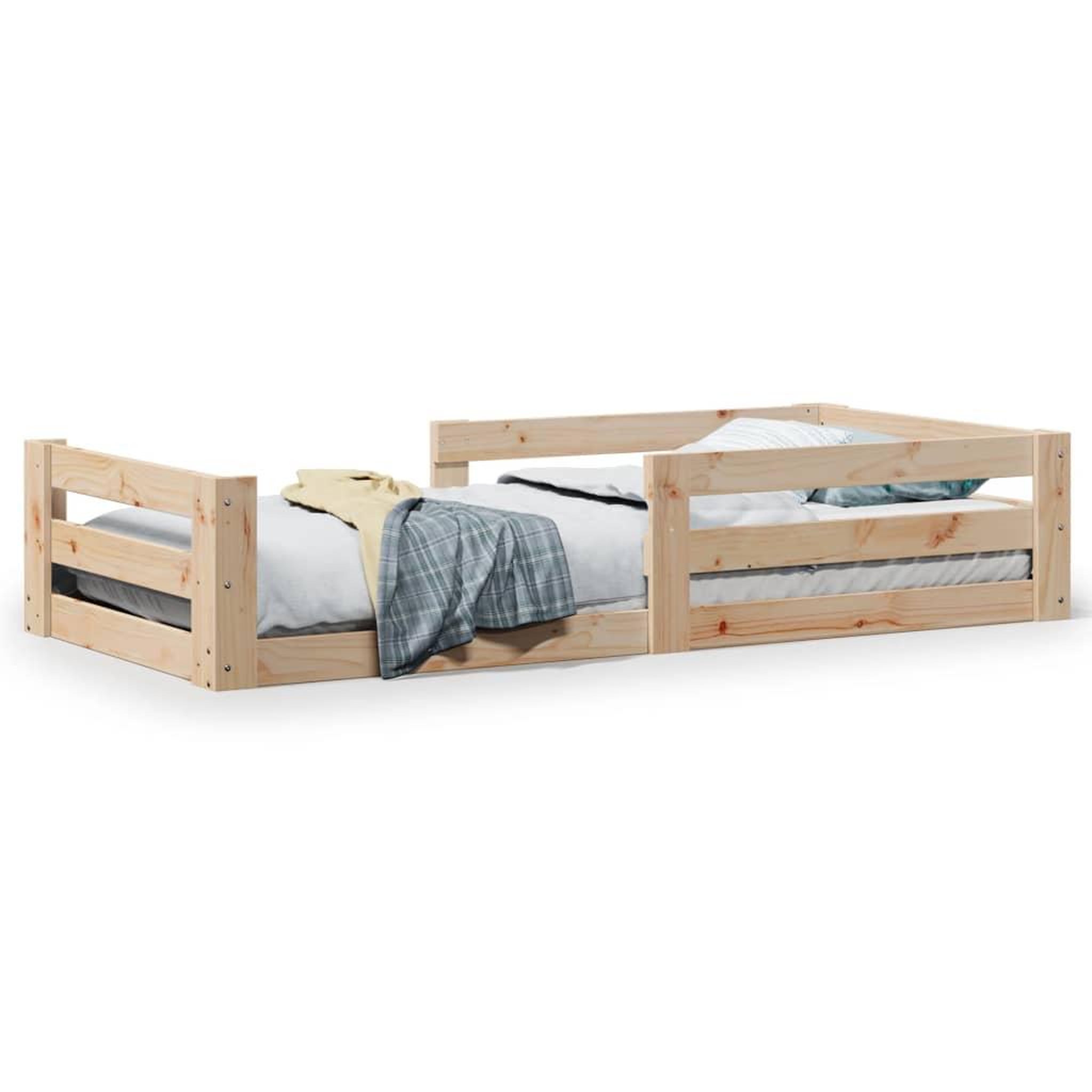 Voir la diapositive 2 : VIDAXL Cadre de lit sans matelas 80x200 cm bois massif de pin