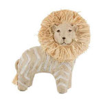 Paris Prix Statuette Déco en Raphia  Lion  15cm Blanc & Beige