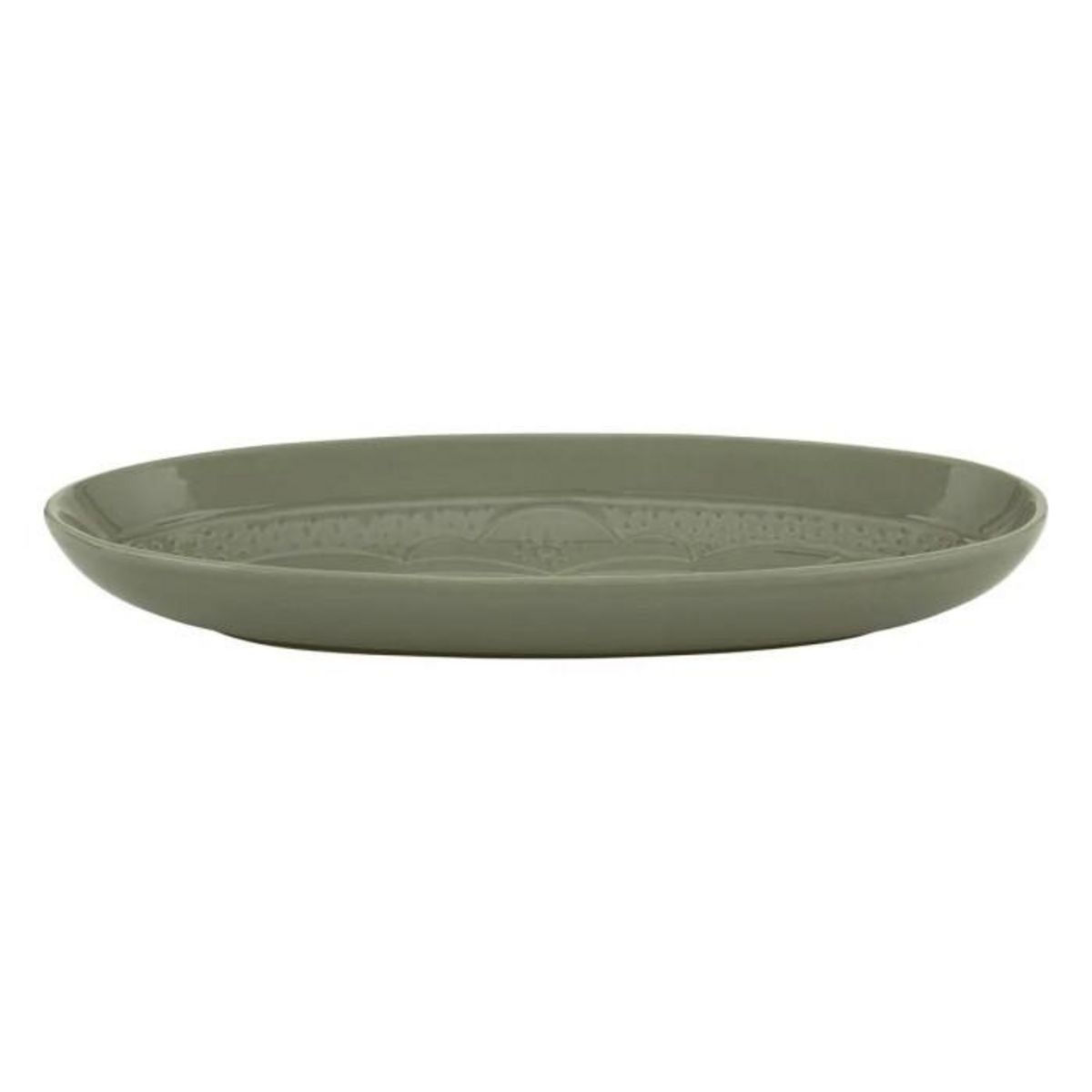 SECRET DE GOURMET Plat Ovale en Faïence  Sienna  41cm Vert Olive