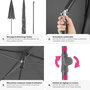 Voir la diapositive 4 : tectake Parasol VANESSA 200 x 125 cm réglable en hauteur et inclinable