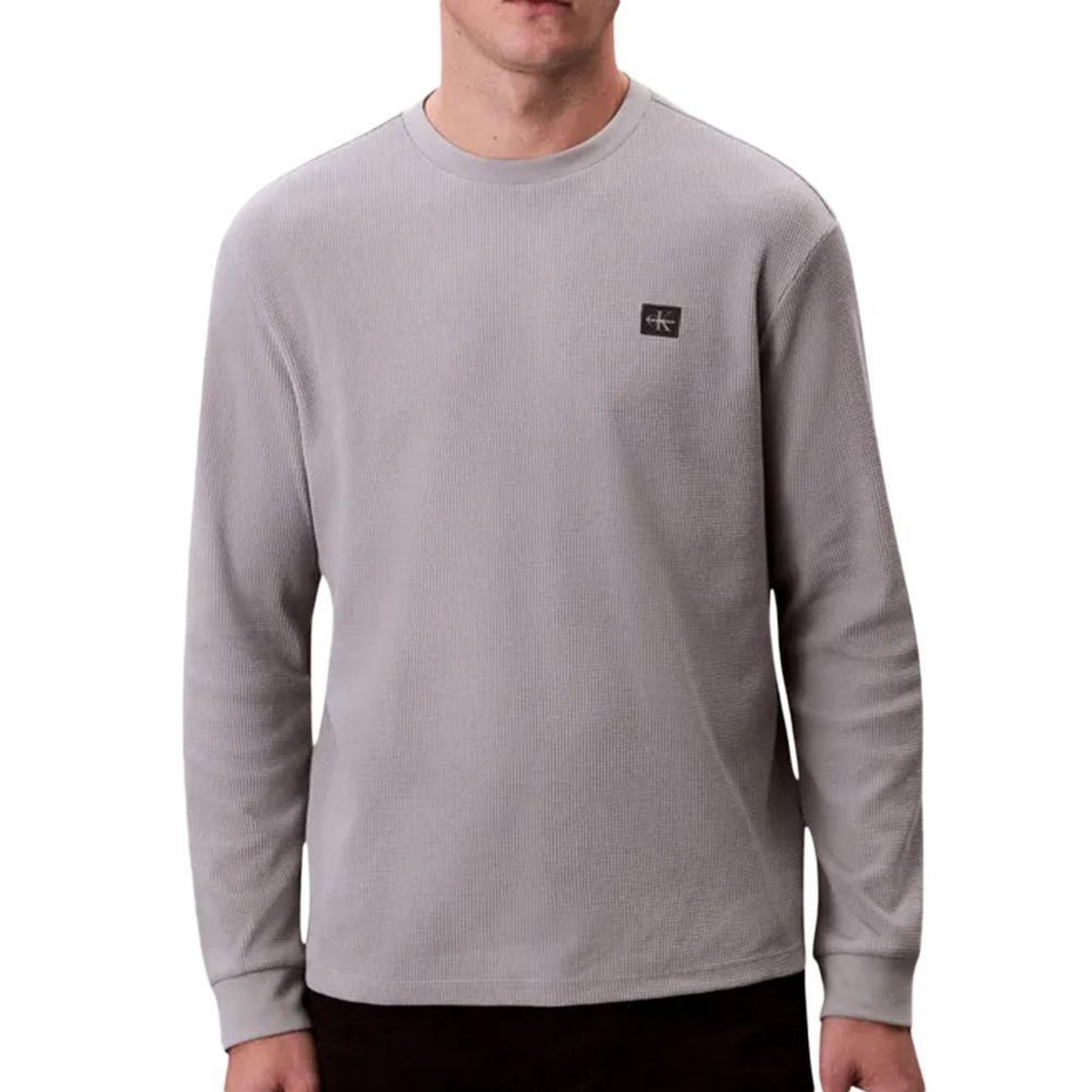 CALVIN KLEIN JEANS Sweat Gris Homme Calvin Klein Jeans Waffle Badge