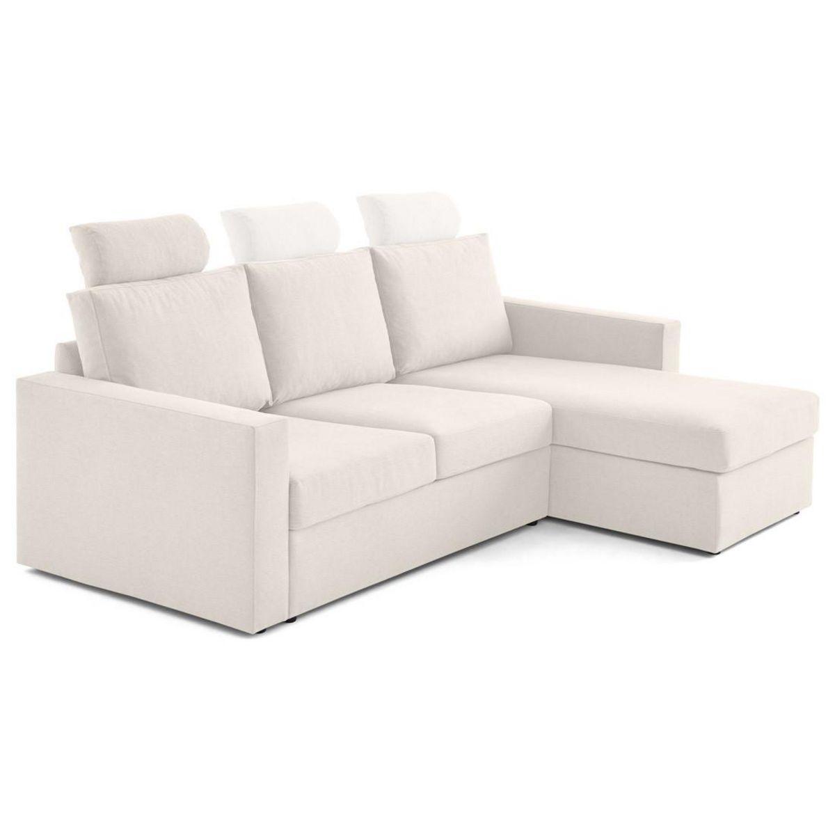 BEST MOBILIER Barrie - canapé d'angle réversible 4 places avec têtière amovible en tissu