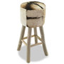 Voir la diapositive 2 : VIDAXL Tabouret de bar Cuir veritable et bois de teck solide