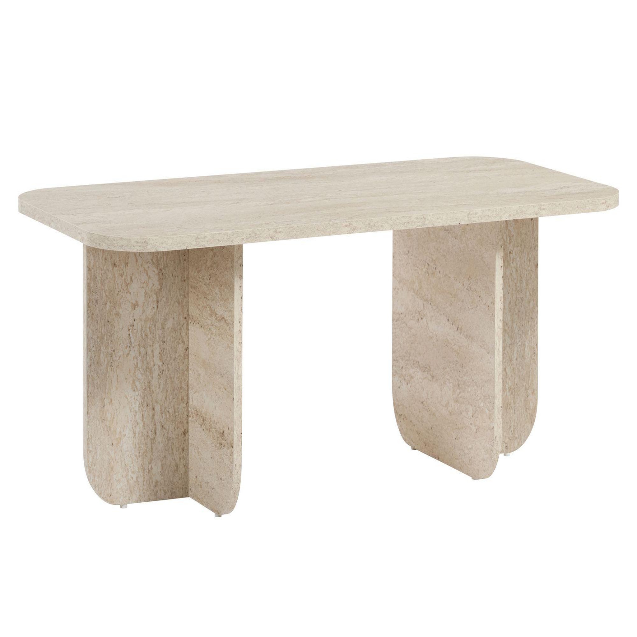 Voir la diapositive 4 : Habitat et Jardin Table basse en bois  akira  120 x 60 x 41 cm - travertin
