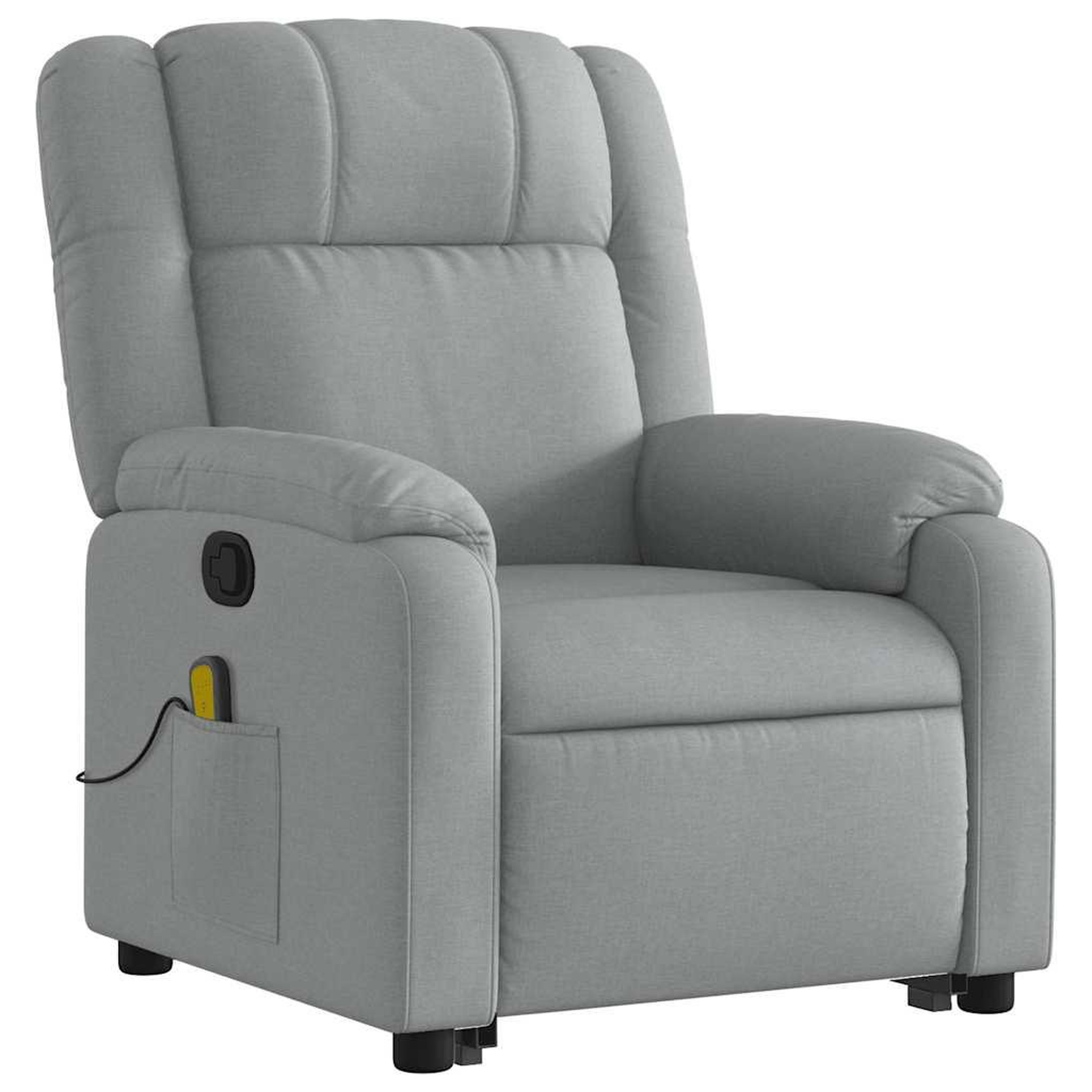 Voir la diapositive 4 : VIDAXL Fauteuil de massage inclinable Gris clair Tissu