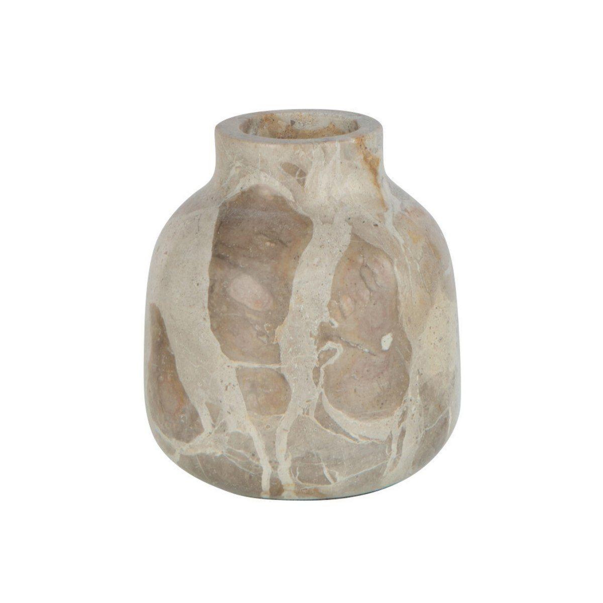 Voir la diapositive 2 : J-LINE Vase bouteille déco  marbre  10cm beige