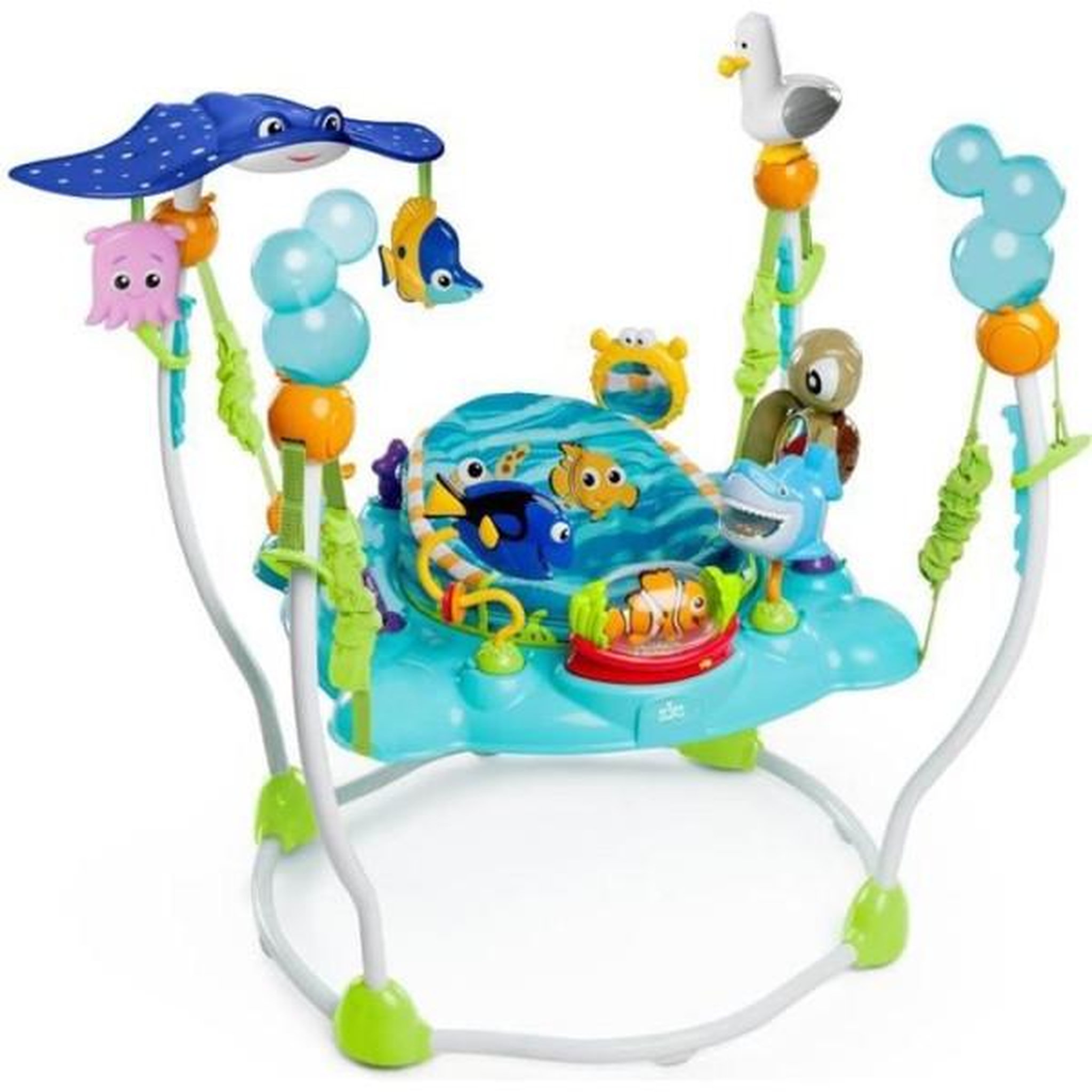 DISNEY DISNEY BABY Aire d'éveil bébé multi-jouets, siege sauteur a rebonds évolutif, pivotant a 360° - Nemo - 13 jeux interactives