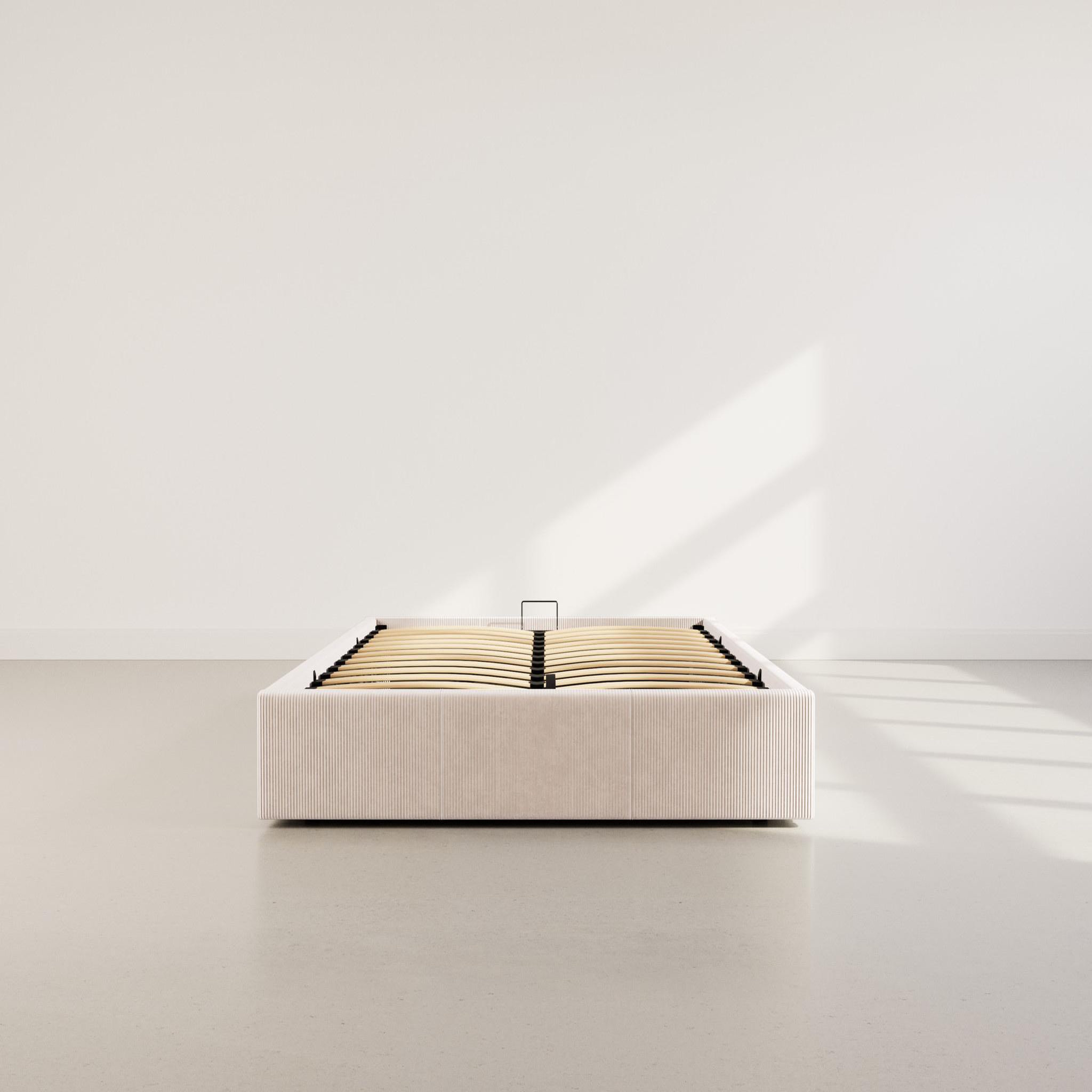 Voir la diapositive 2 : BEST MOBILIER Isa - lit coffre - 160x200 cm - en velours côtelé