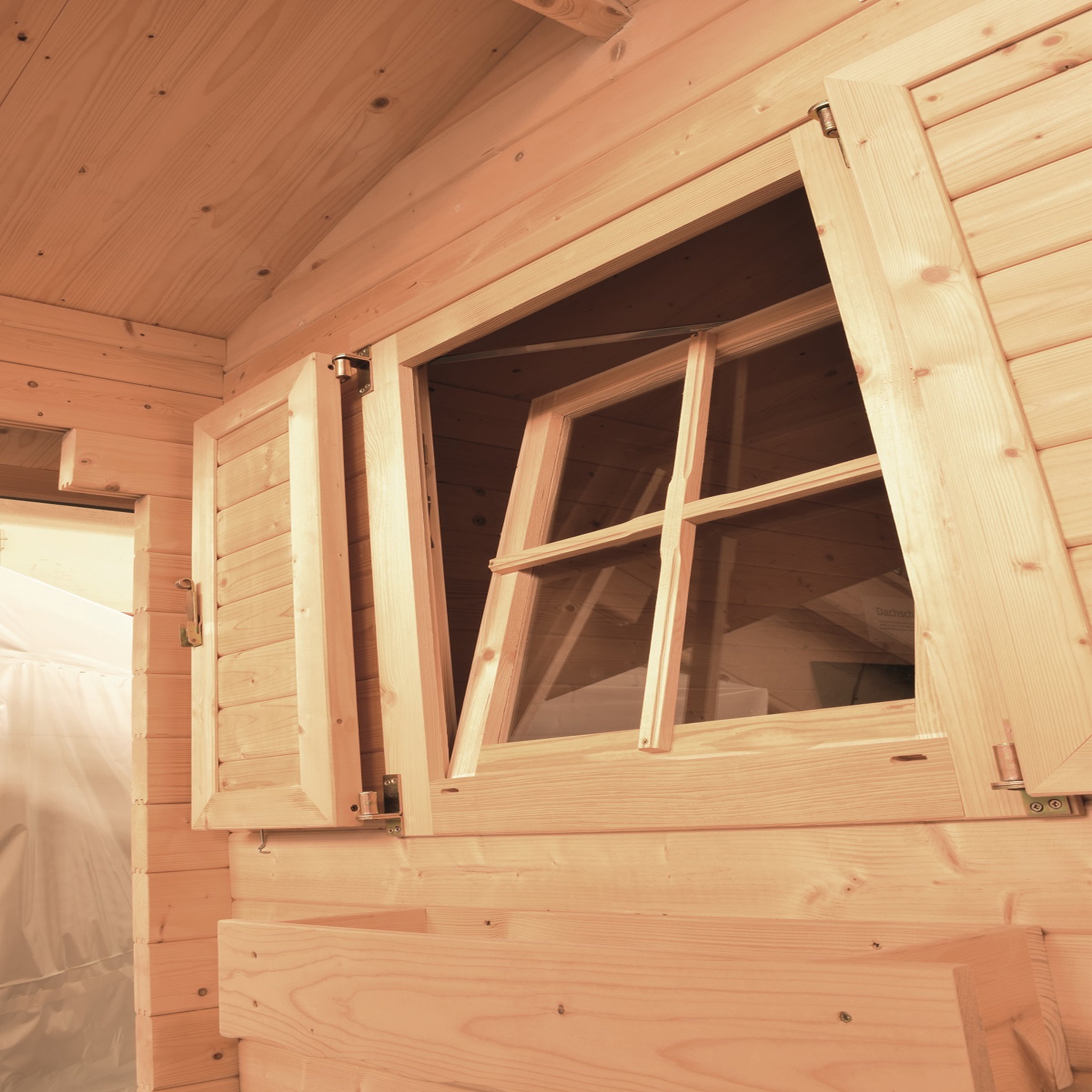 Voir la diapositive 5 : WEKA Abri de jardin bois anthracite - Avec auvent - 12,88m²