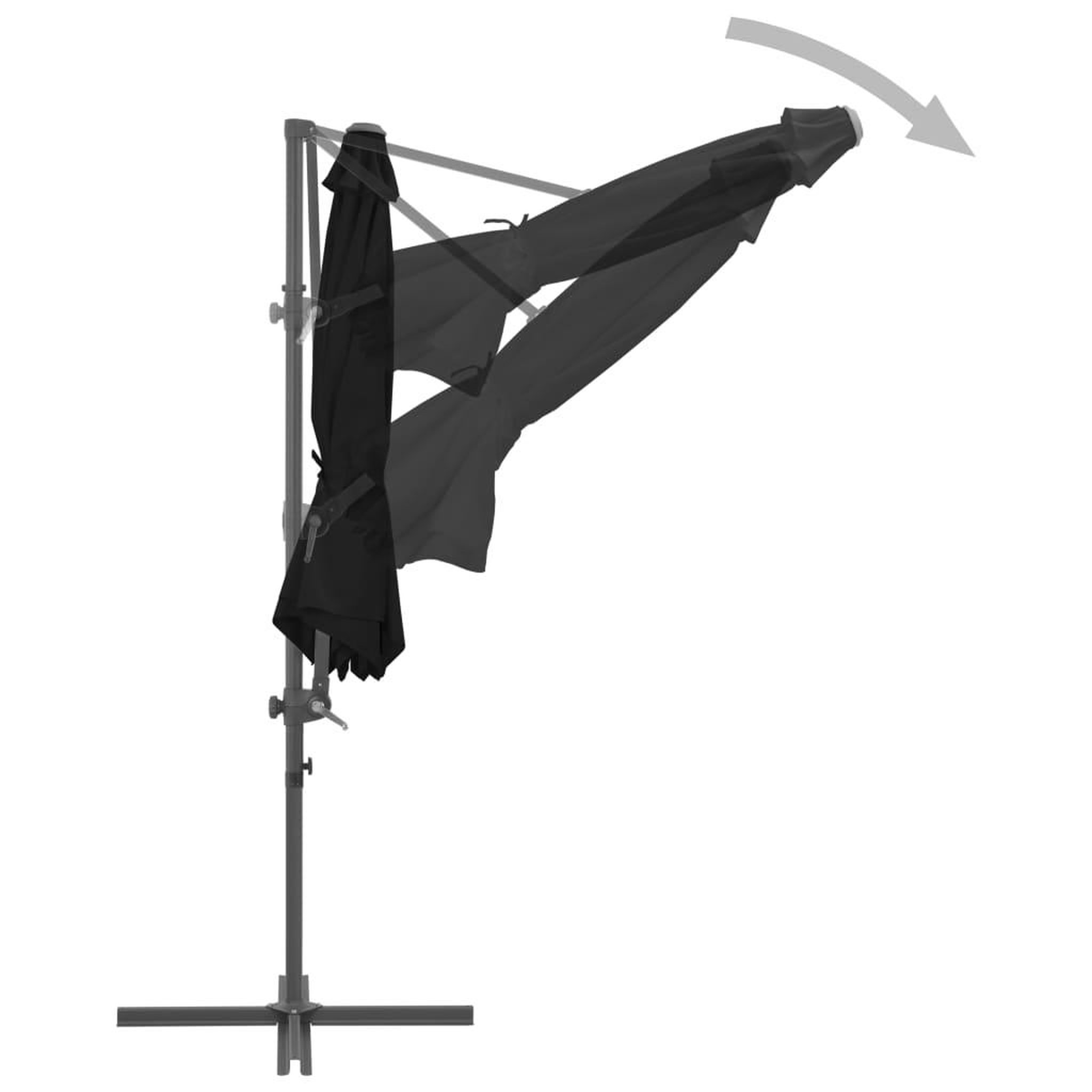 Voir la diapositive 5 : VIDAXL Parasol de jardin en porte-a-faux avec mat en acier noir 300 cm