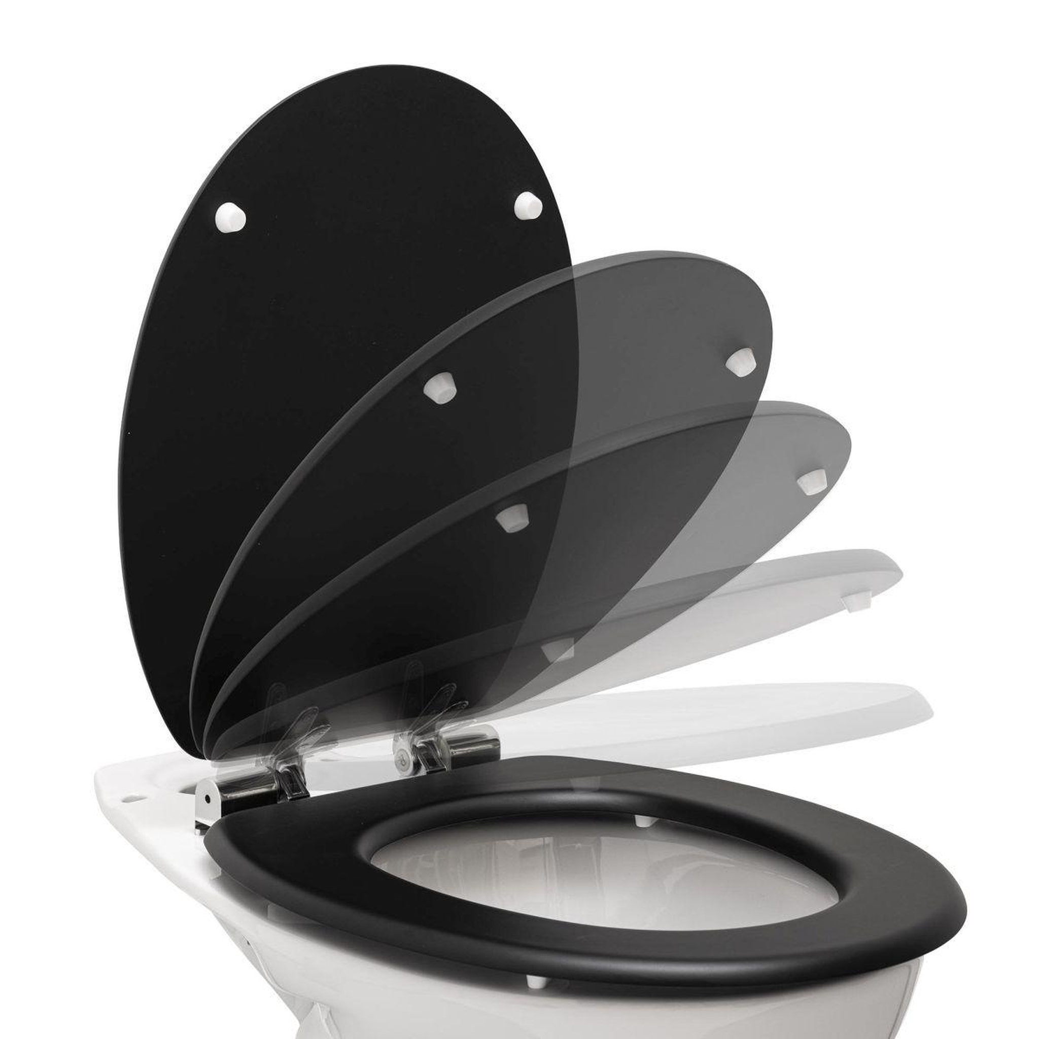 Voir la diapositive 5 : Douceur d'Intérieur Abattant wc uni  matty  46cm noir