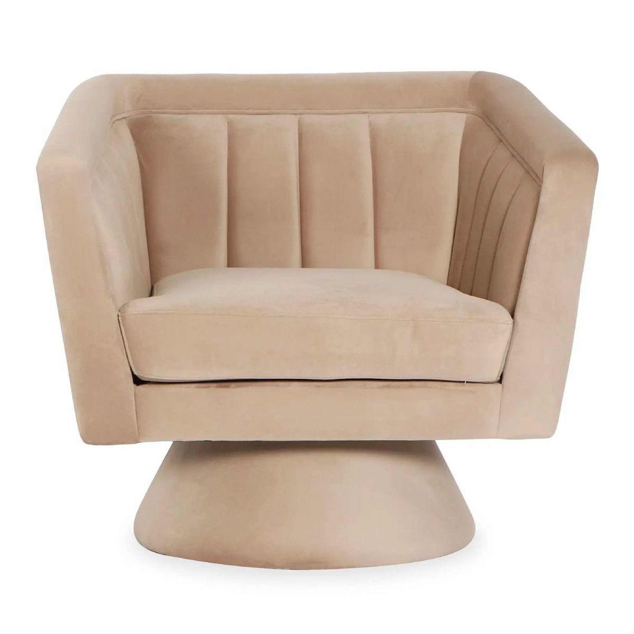 Voir la diapositive 1 : Paris Prix Fauteuil Design Velours  Victor  91cm Taupe