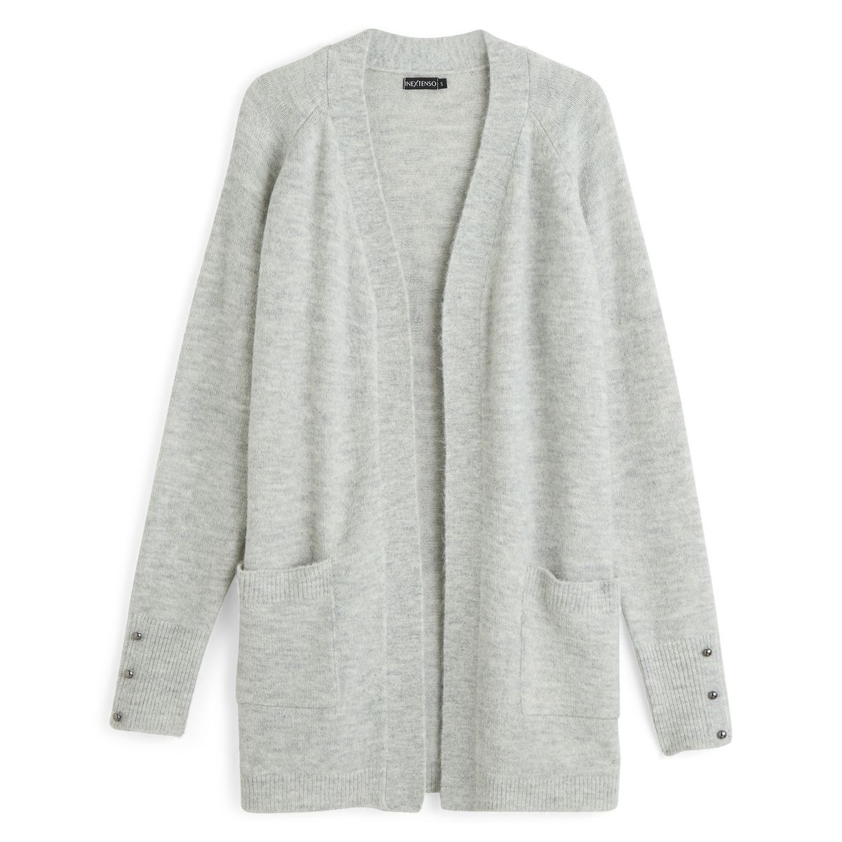 IN EXTENSO Gilet long gris chiné femme