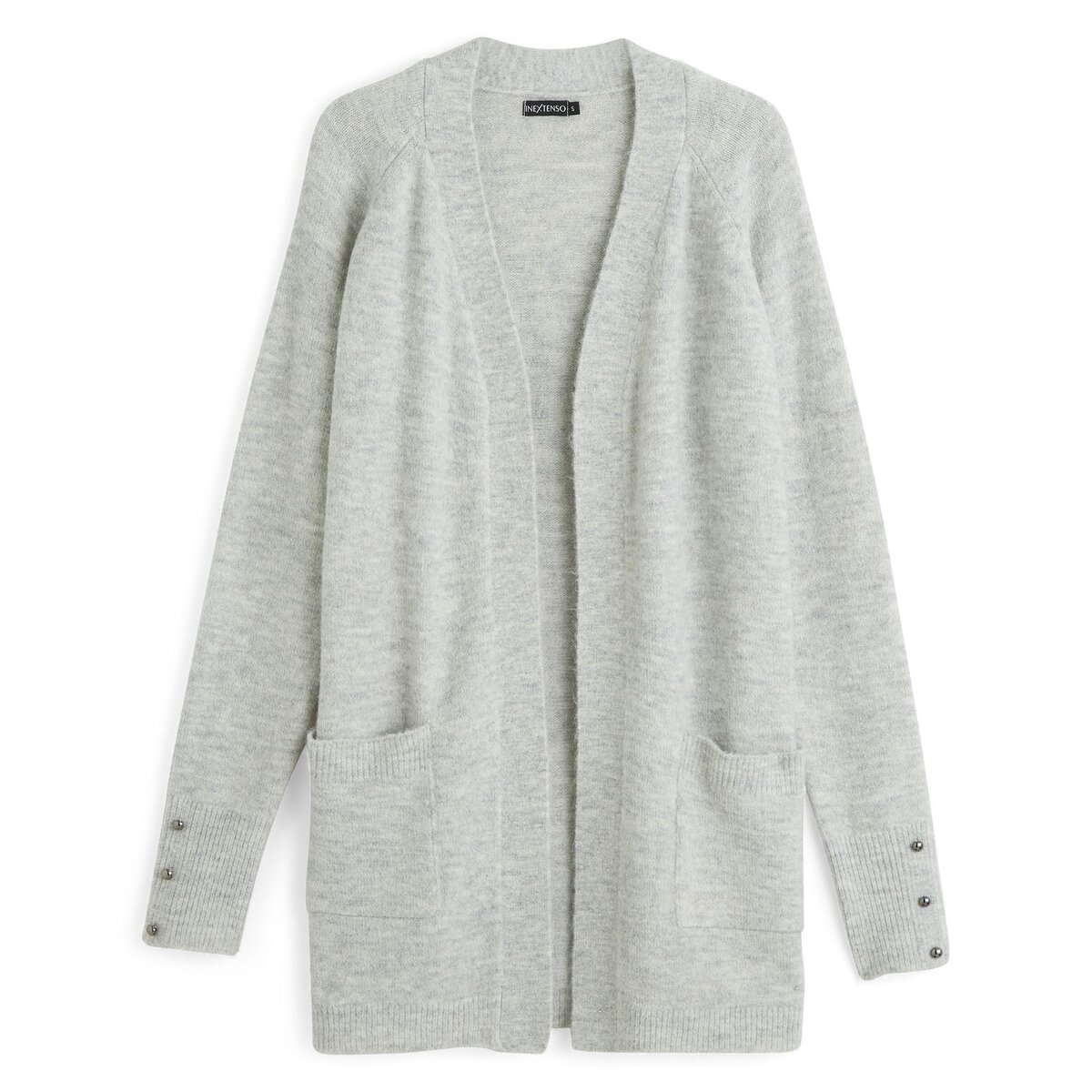 IN EXTENSO Gilet long gris chiné femme