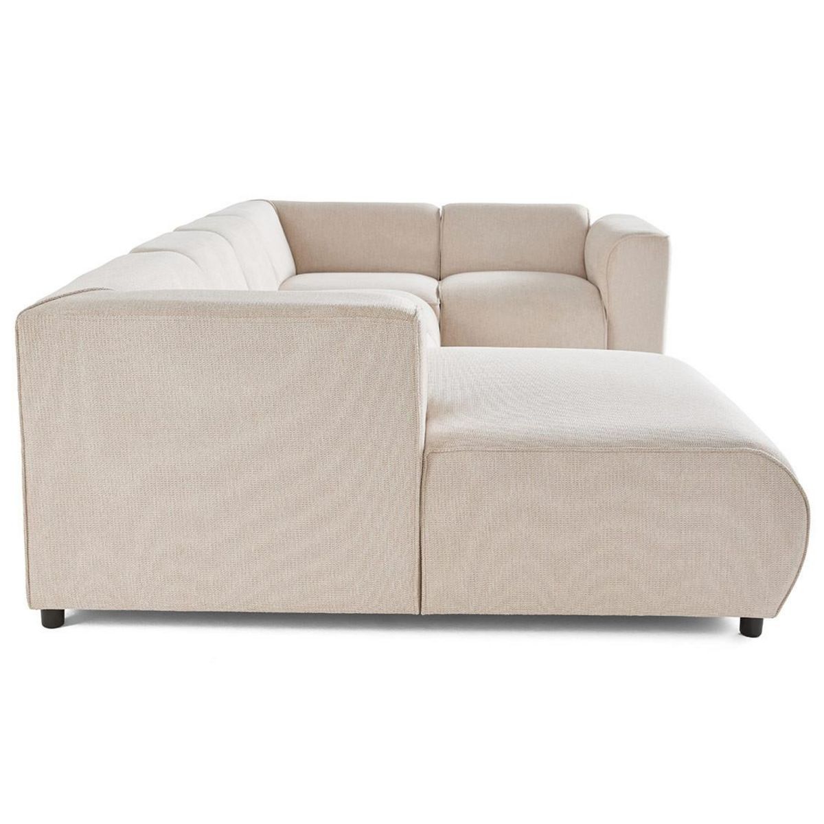 LISA DESIGN Suaro - canapé modulable panoramique d'angle droit 7 places en tissu texturé