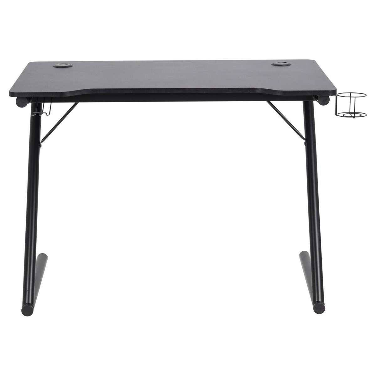 TOILINUX Bureau en MDF et métal - Gris et Noir