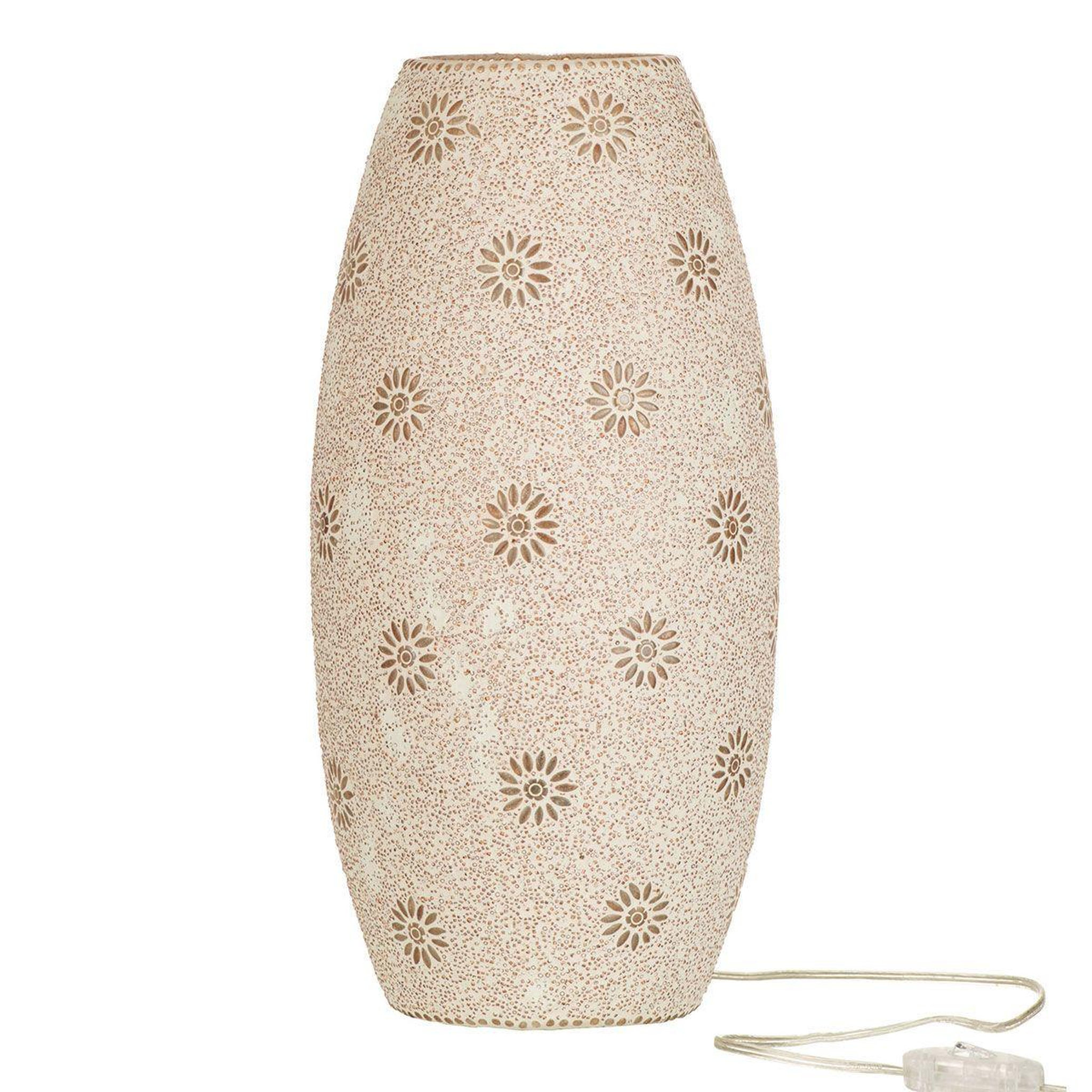 Voir la diapositive 1 : J-LINE Lampe à Poser en Verre Tacheté  Bram  41cm Saumon