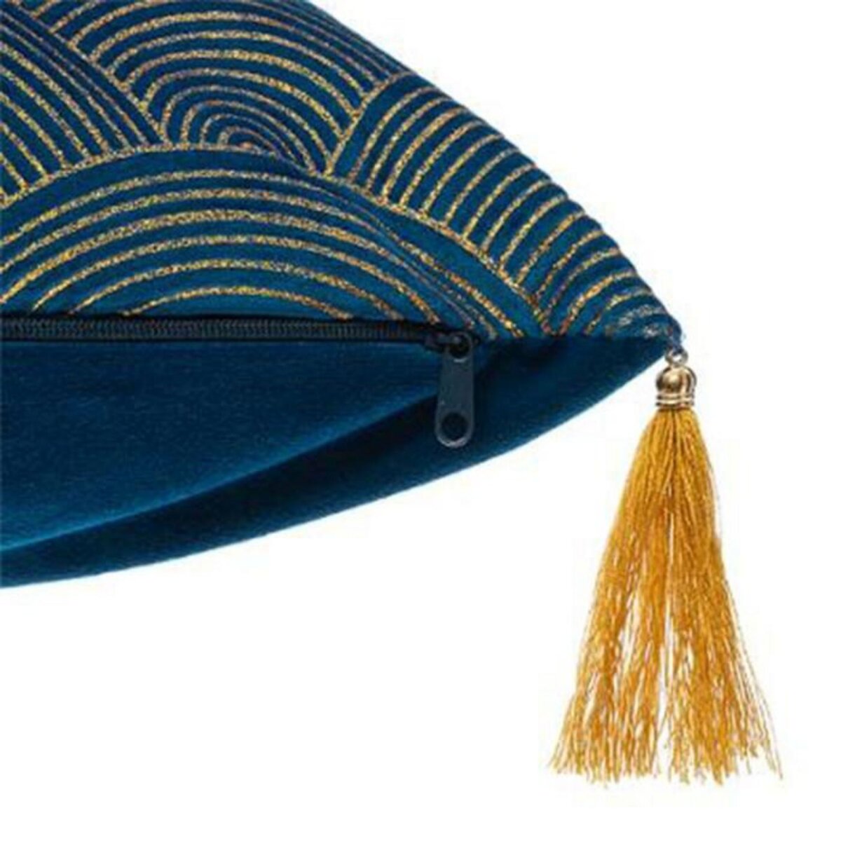 ATMOSPHERA Coussin Déco en Velours  Glitter  40x40cm Bleu