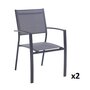 CREADOR Lot de 4 chaises + 2 fauteuils empilables gris anthracite CLARA