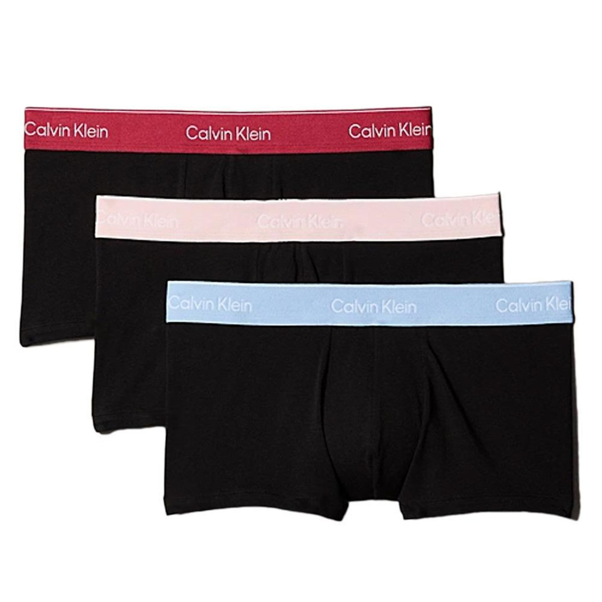 CALVIN KLEIN JEANS x3 Boxers /Rose/Bleu Homme Calvin Klein Rise Trunk
