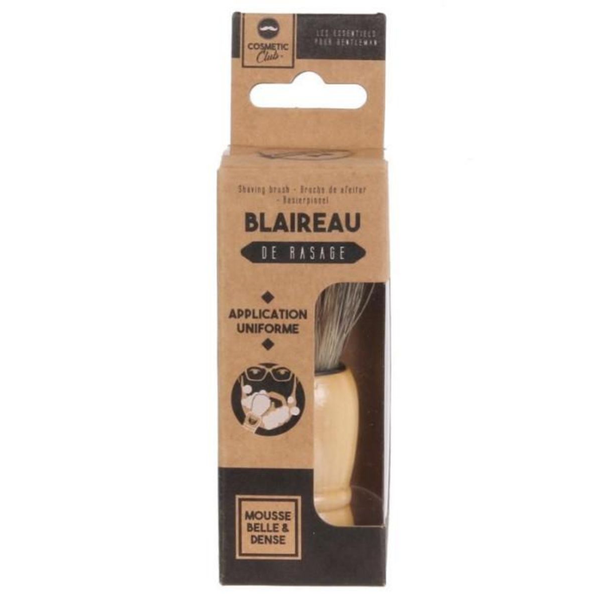 Paris Prix Blaireau de Rasage en Bois  Homme  10cm Beige