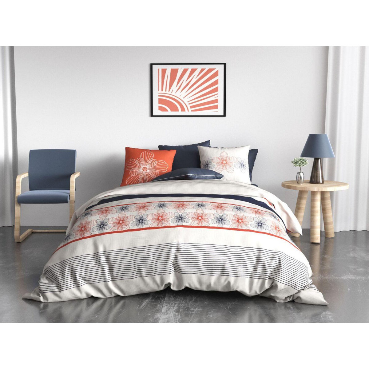 ATELIER DU COTON Parure housse de couette 100% coton 57fils elegance