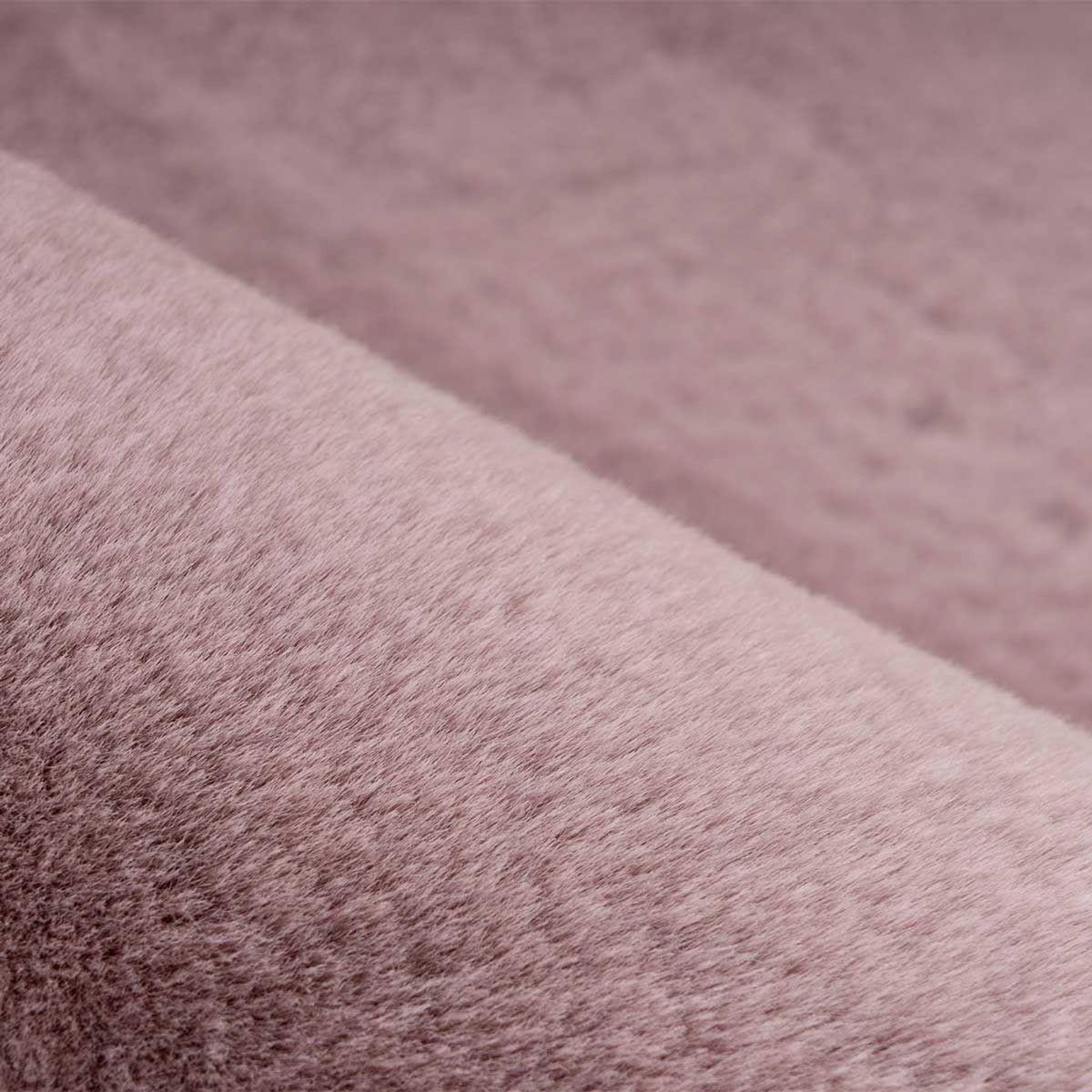 Paris Prix Tapis Uni Rond Doux à Poils Longs  Rabbit  Rose