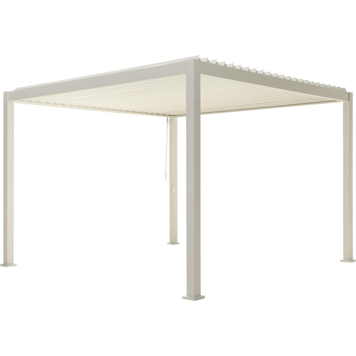 OMBREA Pergola Bioclimatique 4 pieds blanc 3,6x3,6m OMBREA®