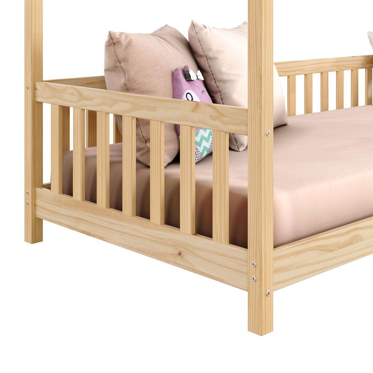 IDIMEX Lit cabane NINA 90 x 190 cm, en pin massif