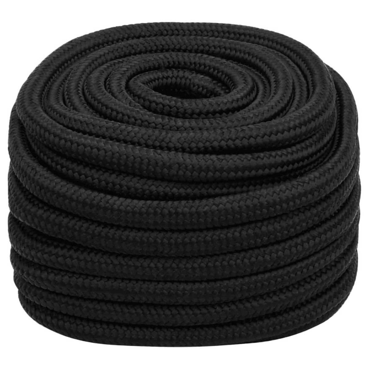 VIDAXL Corde de bateau Noir complet 20 mm 100 m Polypropylene