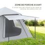 Voir la diapositive 5 : OUTSUNNY Tente de camping automatique pop up 2-3 pers. - porche, sac de transport - dim. 210L x 210l x 150H cm - gris clair