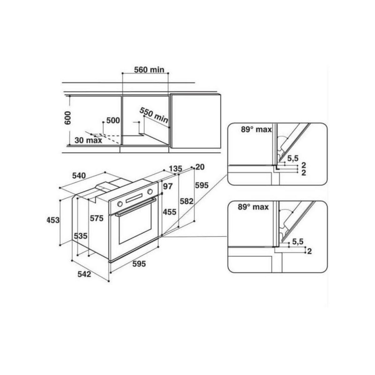 Whirlpool Four intégrable multifonction 73l 60cm catalyse inox - akz96240nb