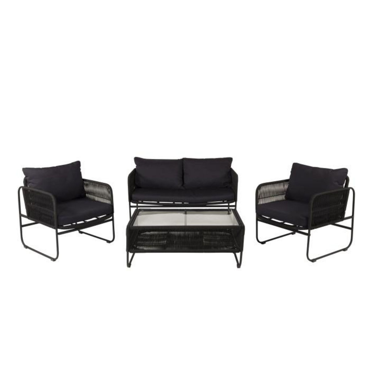 Paris Prix Salon de Jardin  Utah  127cm Noir