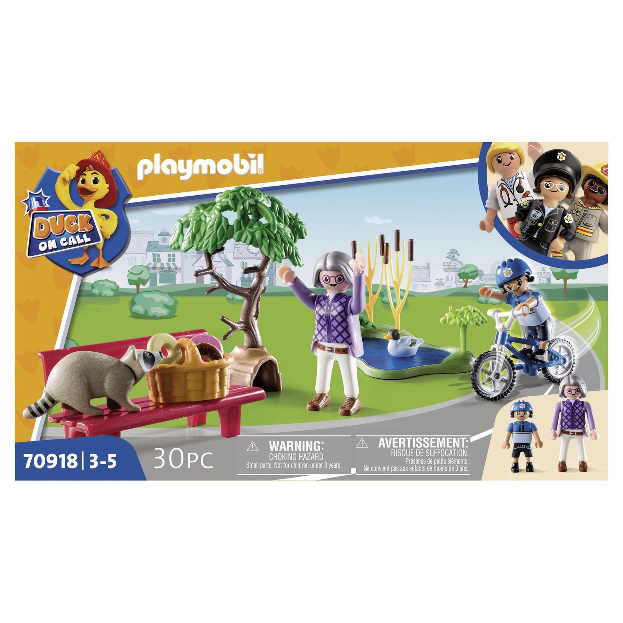 Voir la diapositive 2 : PLAYMOBIL Duck on call 70918 Policière et animaux