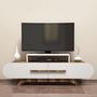 Voir la diapositive 2 : Habitat et Jardin Meuble TV en bois  Rose  - 145 x 36 x 49 cm - Blanc