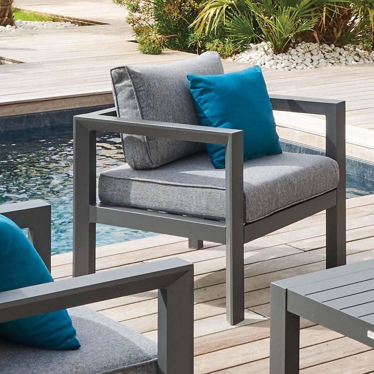 HESPERIDE Fauteuil de salon de jardin en aluminium Evasion