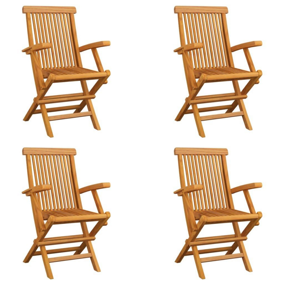 VIDAXL Chaises pliables de jardin lot de 4 Bois de teck solide