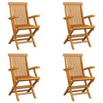 VIDAXL Chaises pliables de jardin lot de 4 Bois de teck solide
