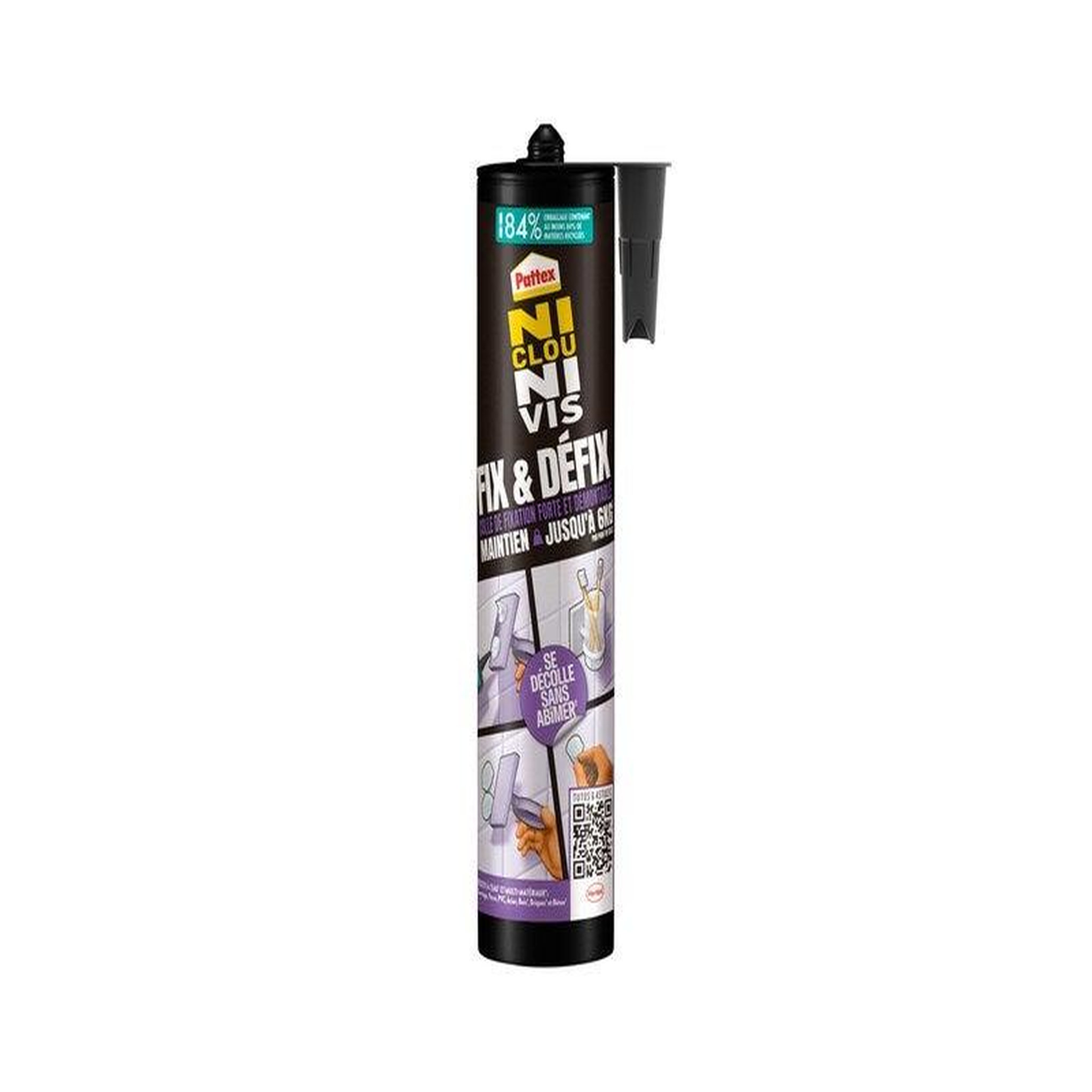 PATTEX Colle fixation pattex ni clou ni vis fix & defix cartouche 308g