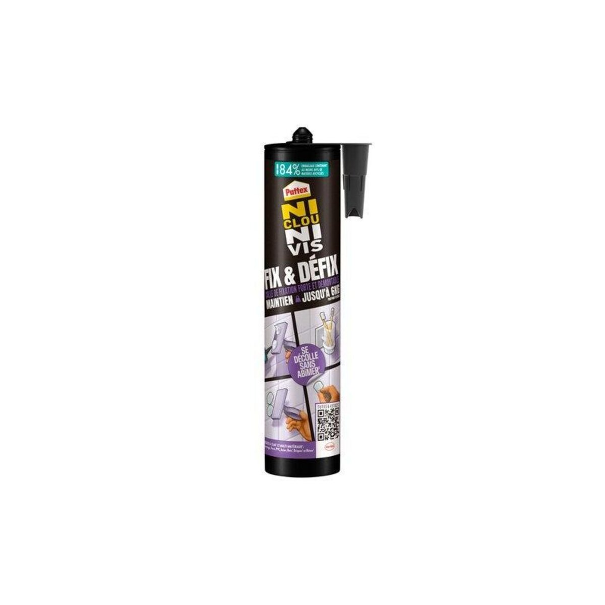 PATTEX Colle fixation pattex ni clou ni vis fix & defix cartouche 308g