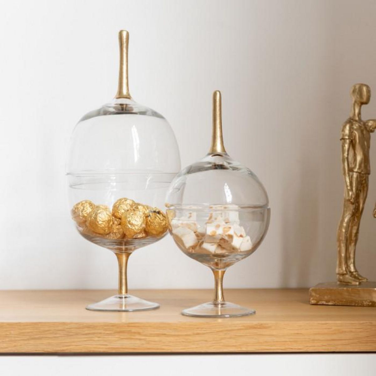 Paris Prix Bonbonnière sur Pied  Verre  38cm Transparent