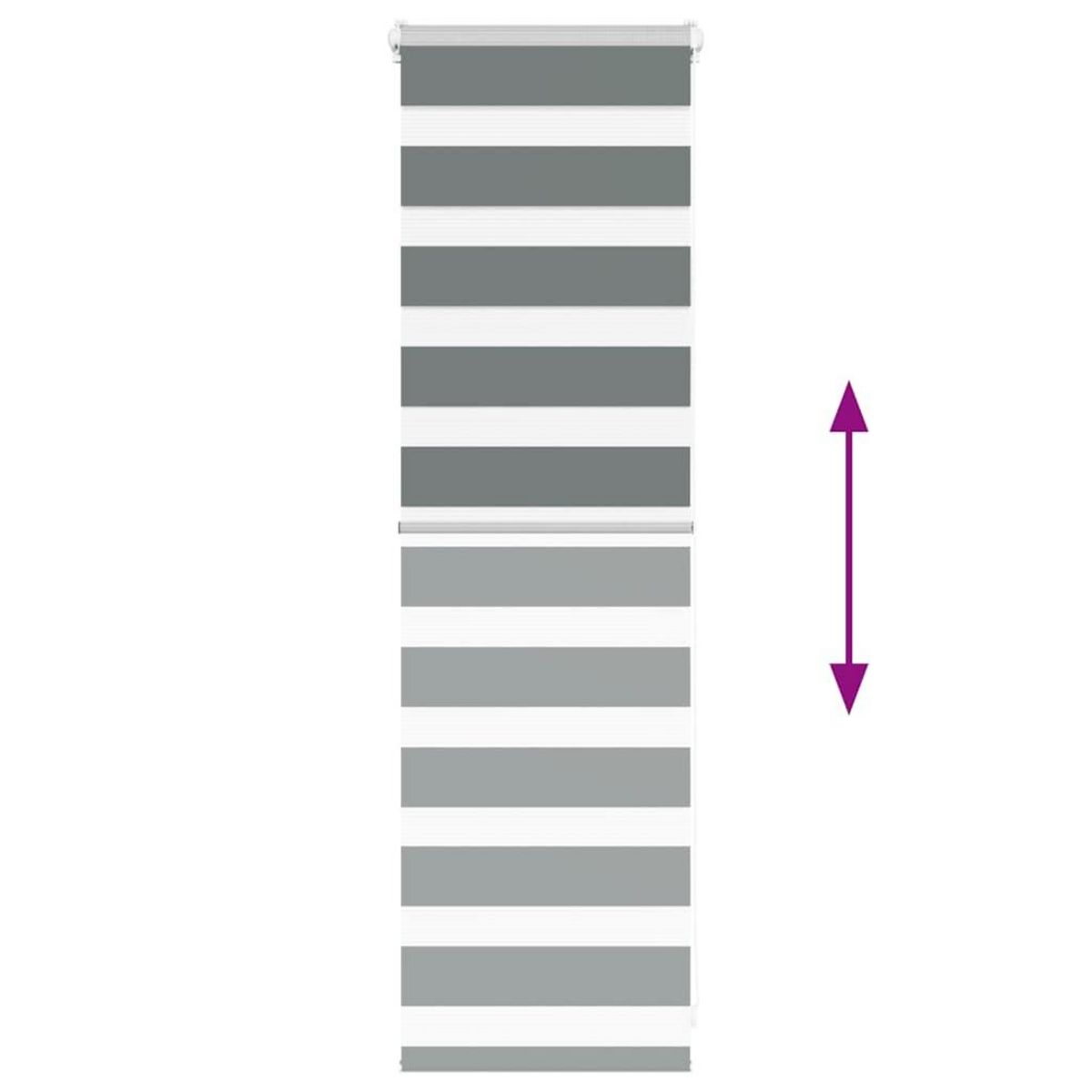 VIDAXL Store zebre gris fonce largeur du tissu 45,9 cm polyester